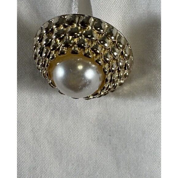 Zara Oversized w/ pearl/gold buttons Shirt White M light academia 73-48 - Picture 10 of 16